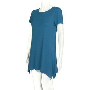 NEW AWESOME360 Cute Blue Asymmetric Tunic Night Shirt Stretchy Dress Small 366
